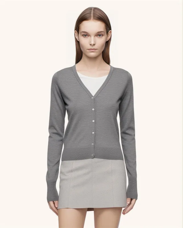 Ainsley Mohair Knit Cardigan in Grey sold by JW PEI
