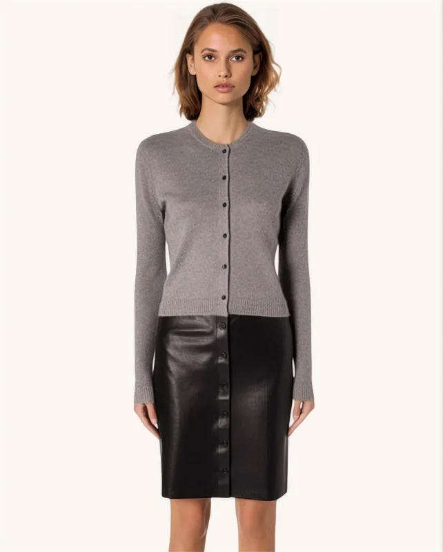 Abril Mohair Knit Cardigan in Grey sold by JW PEI