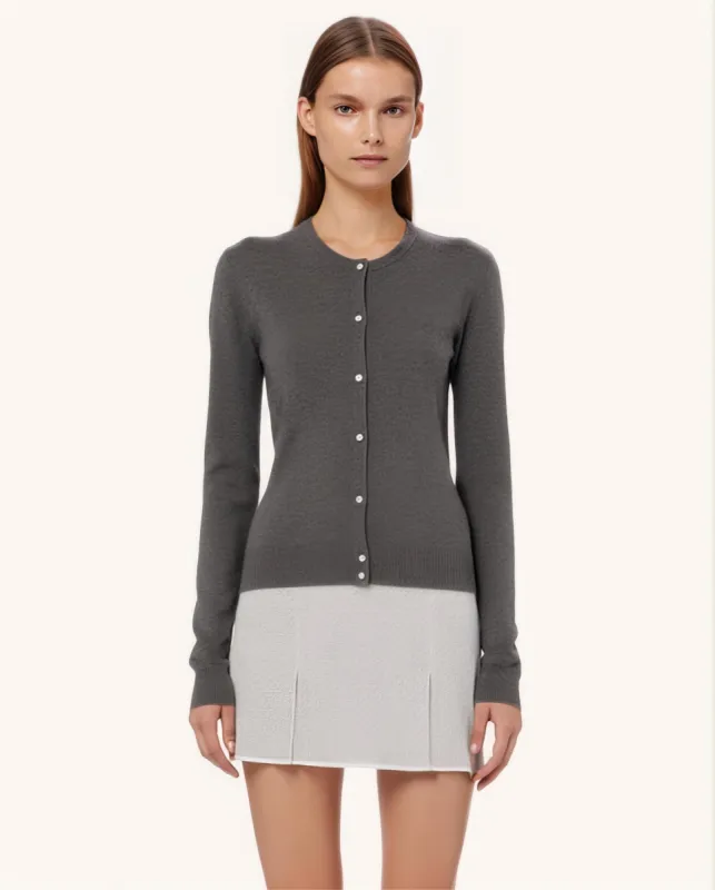 Elin Mohair Knit Cardigan in Grey sold by JW PEI