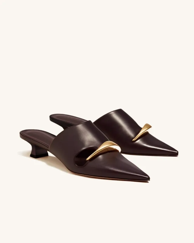 Lilah Pierced Mules- Claret Red sold by JW PEI