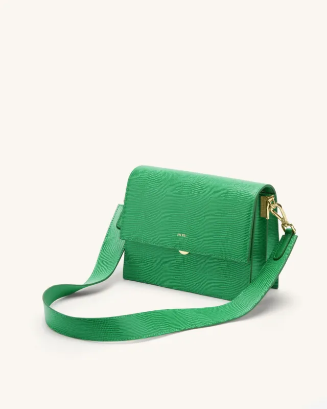Mini Flap Crossbody - Grass Green Lizard sold by JW PEI