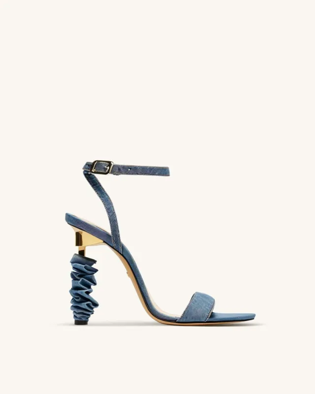 Ellis Denim Heel Sandals - Blue sold by JW PEI