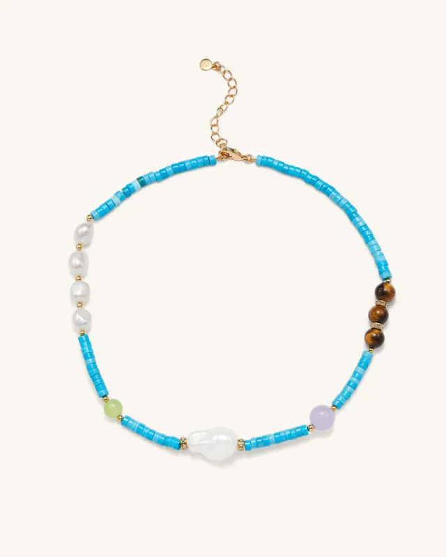 Turquoise Multi Beaded Necklace sold by JW PEI