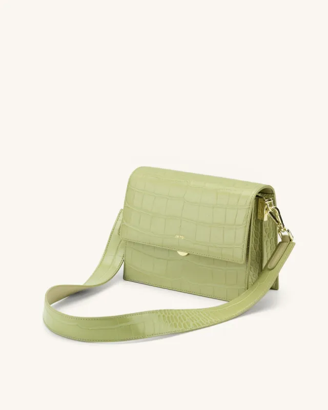 Mini Flap Crossbody - Sage Green Croc sold by JW PEI