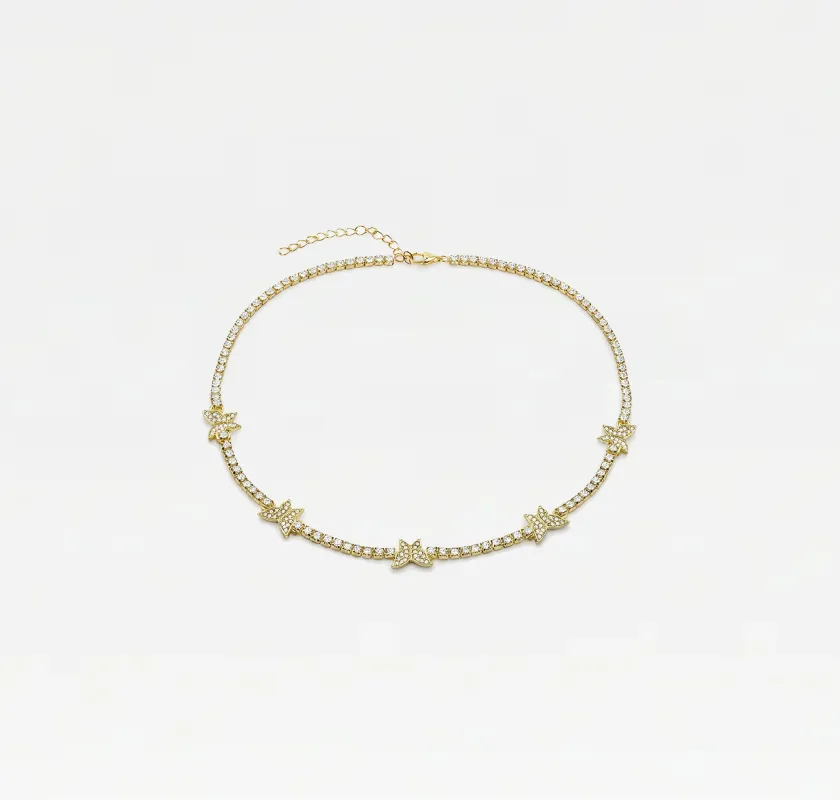 The Pavé Butterfly Collar Necklace sold by The M Jewelers