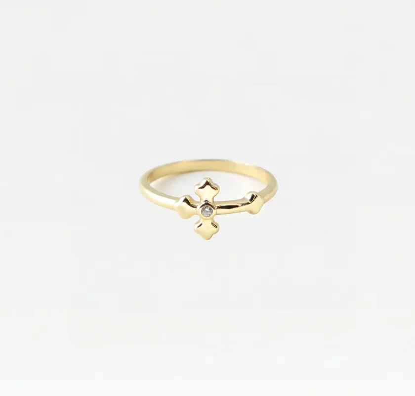 THE SINGLE STONE CROSS RING made by The M Jewelers