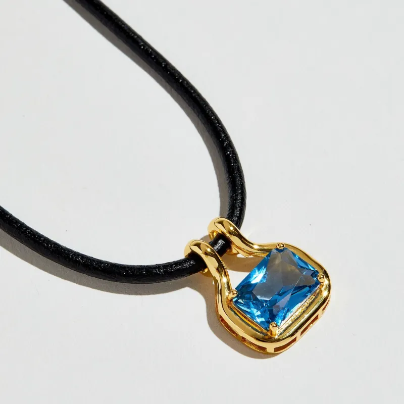 THE NAIA AQUA GEM PENDANT NECKLACE sold by The M Jewelers