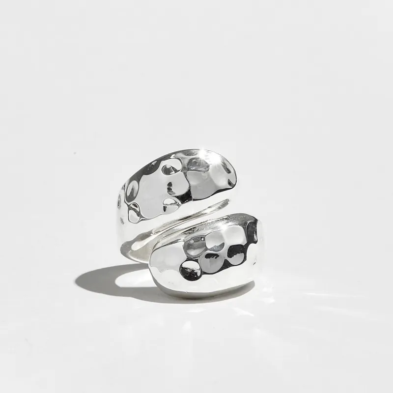 THE SILVER HAMMERED WRAP RING sold by The M Jewelers
