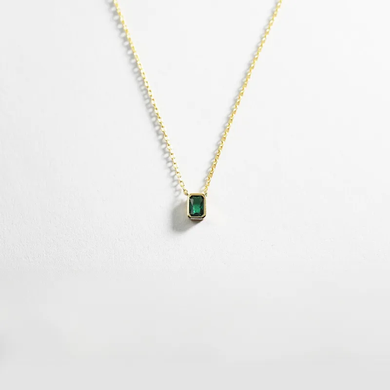 THE DAINTY EMERALD PENDANT NECKLACE sold by The M Jewelers