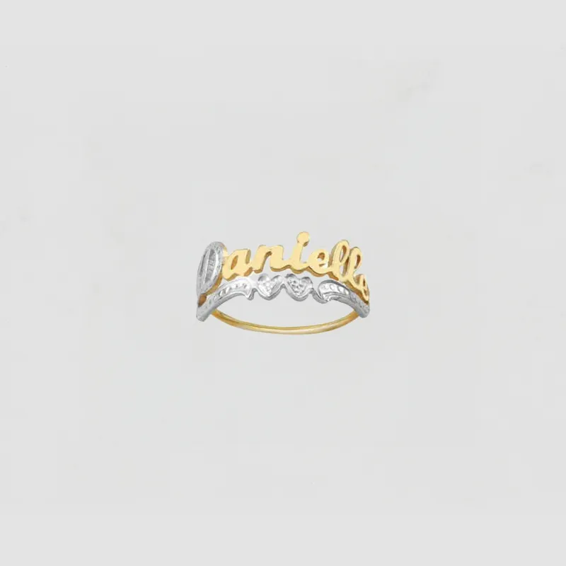 The Tiny Script Classic Cut Ring made by The M Jewelers