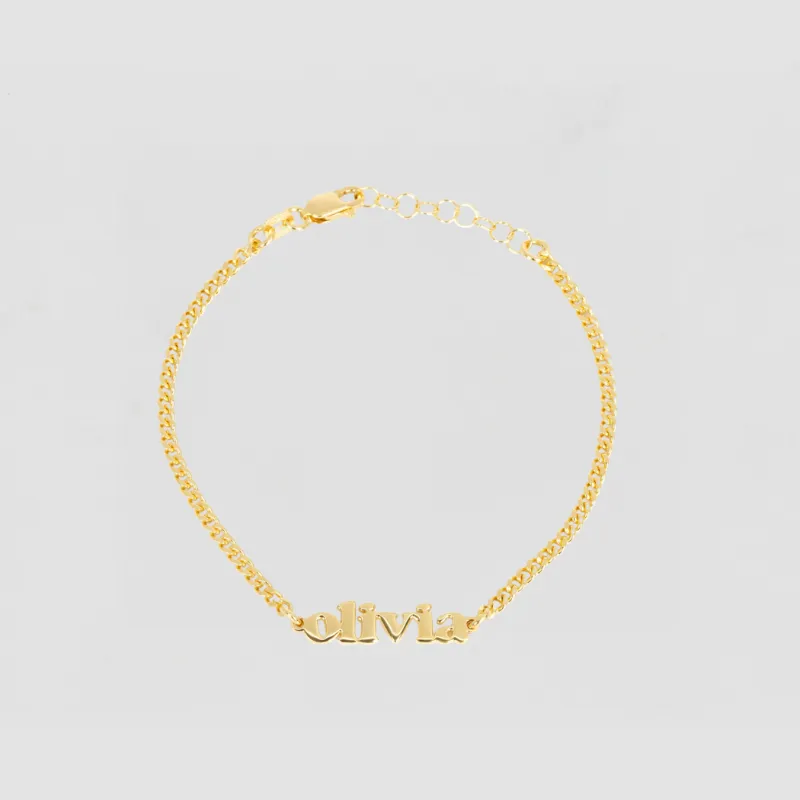 The Cuban Link Name Bracelet sold by The M Jewelers