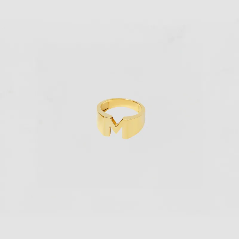 The Single Cut Initial Ring sold by The M Jewelers