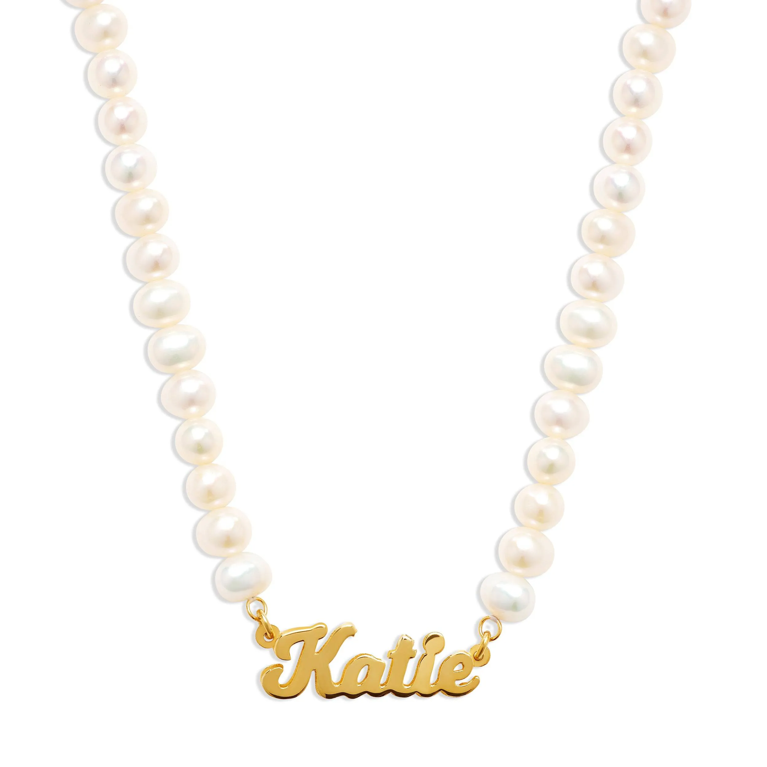The Pearl Nameplate Necklace sold by The M Jewelers product image thumbnail 5