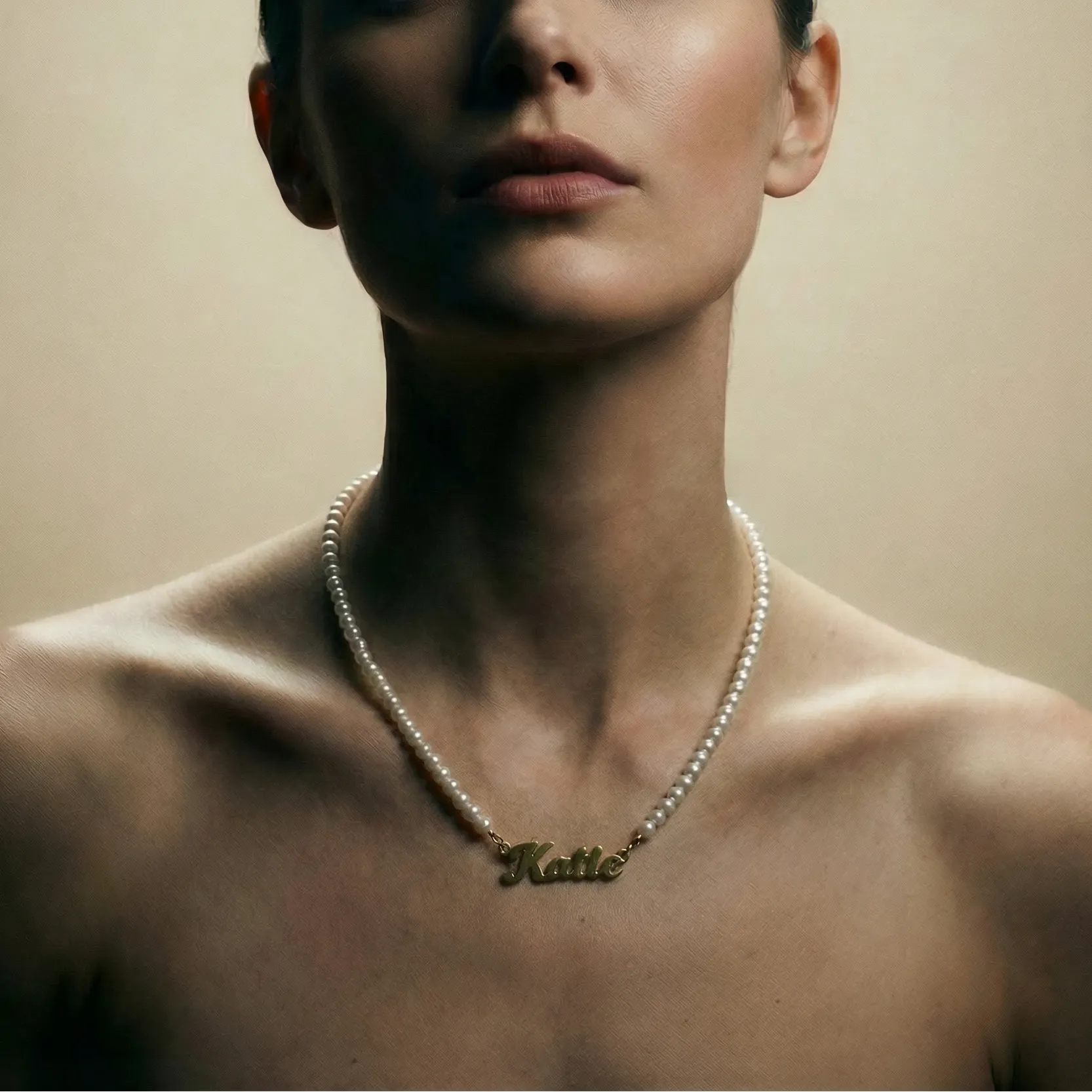 The Pearl Nameplate Necklace sold by The M Jewelers product image thumbnail 2