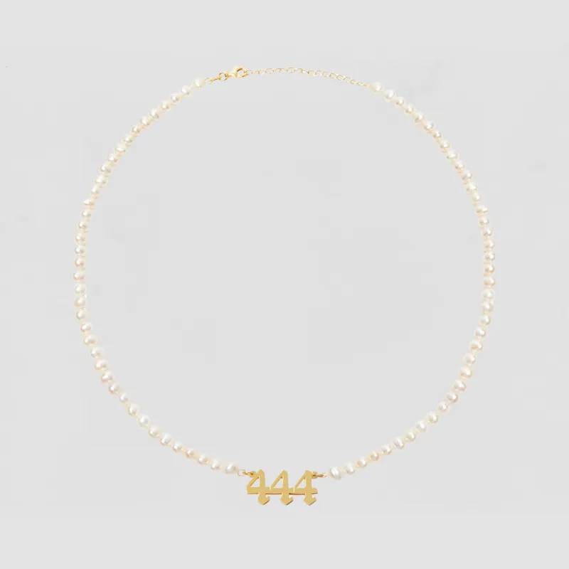 The Pearl Angel Number Necklace sold by The M Jewelers
