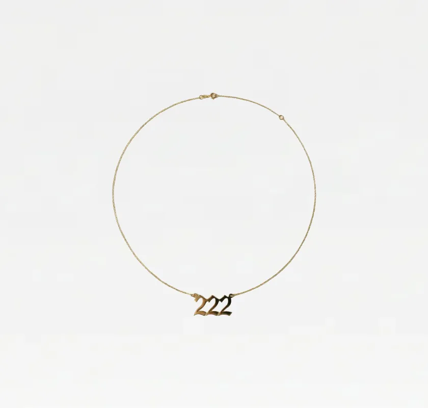 The Angel Number Nameplate Necklace sold by The M Jewelers