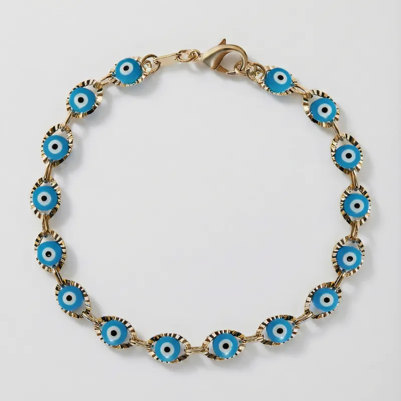 The Light Blue Evil Eye Bracelet sold by The M Jewelers