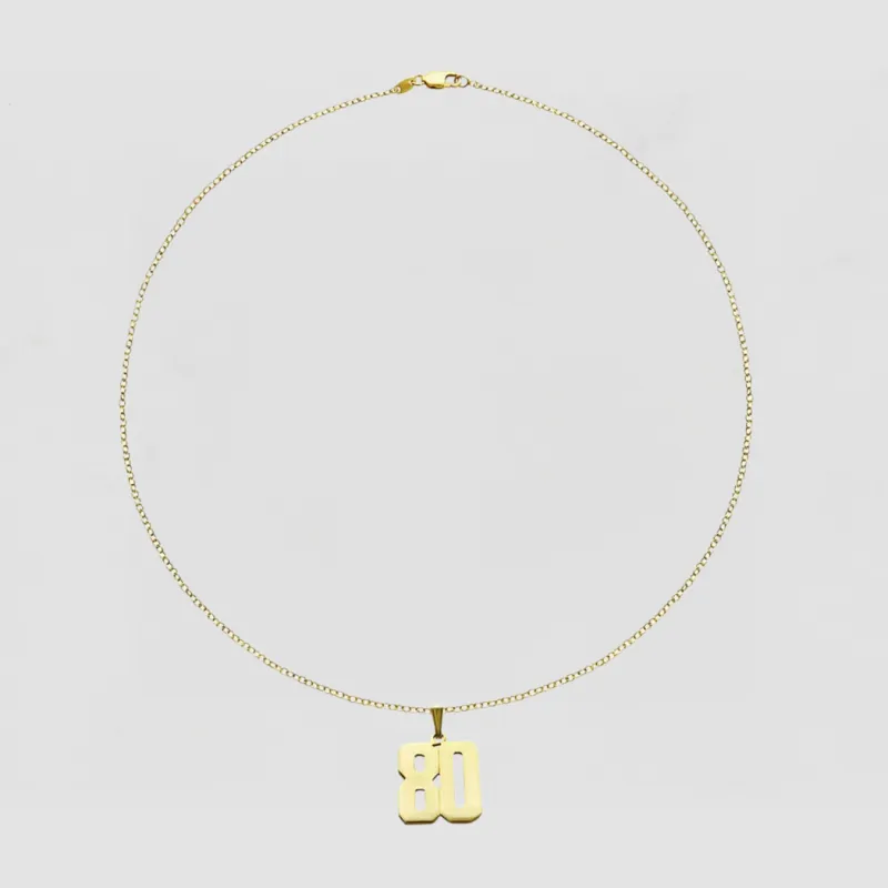 The Small Varsity Number Pendant Necklace sold by The M Jewelers