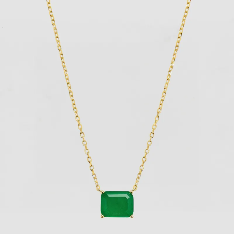 The Green Solitaire Emerald Necklace sold by The M Jewelers