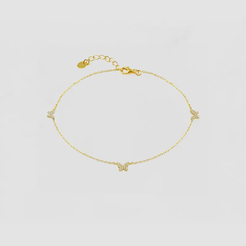 The Pavé Butterfly Anklet sold by The M Jewelers