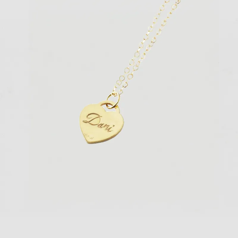 The Hand Engraved Heart Pendant Necklace sold by The M Jewelers