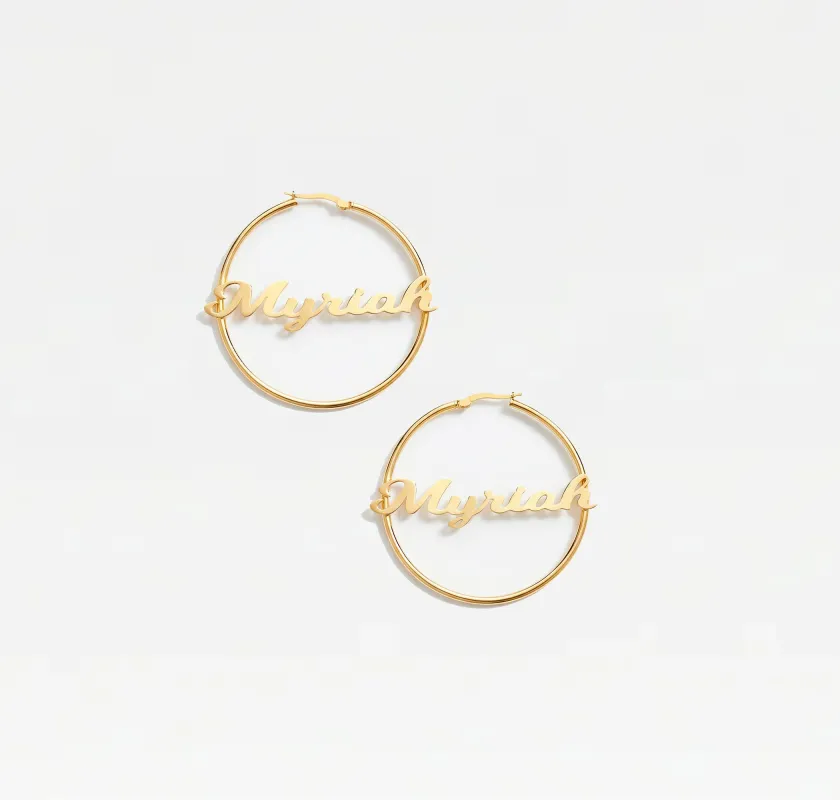 The Name Hoops sold by The M Jewelers