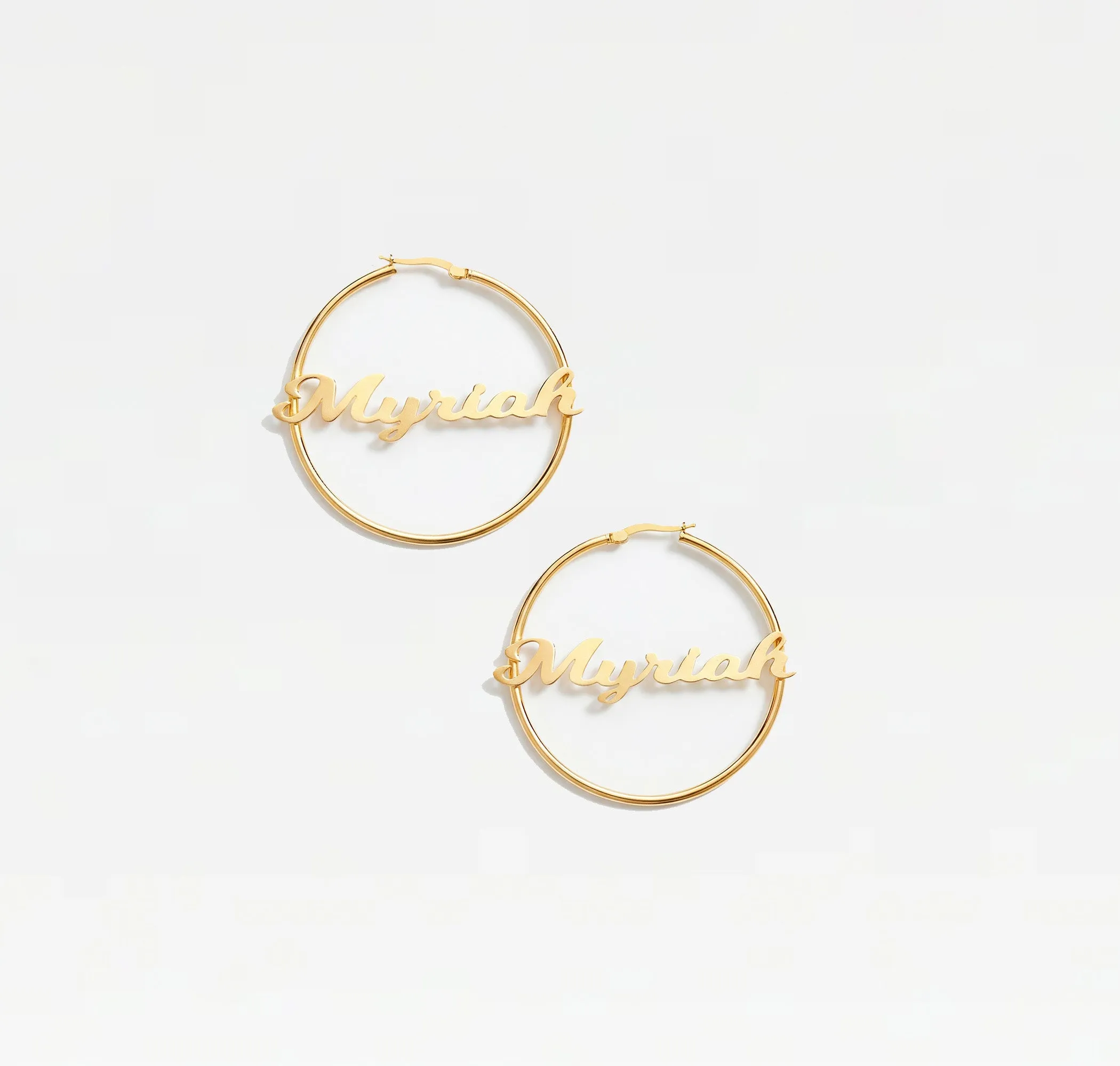 The Name Hoops sold by The M Jewelers