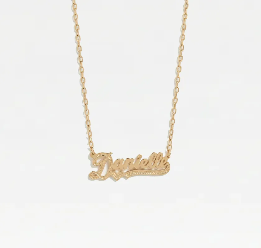 The Cut Tone Nameplate Necklace made by The M Jewelers