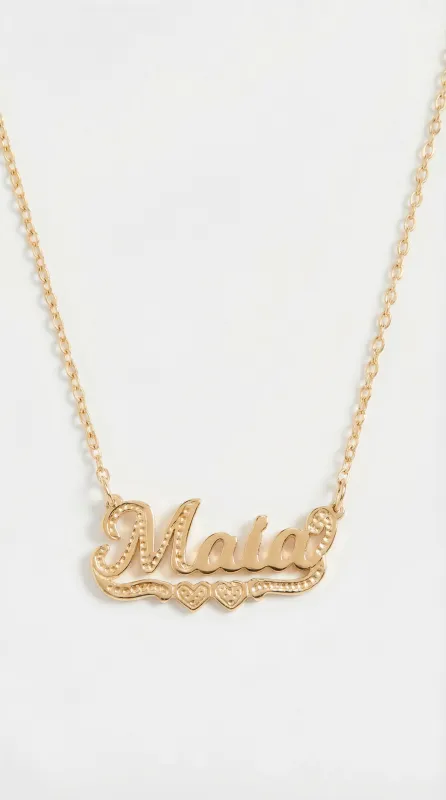The Mini Classic Nameplate Necklace sold by The M Jewelers