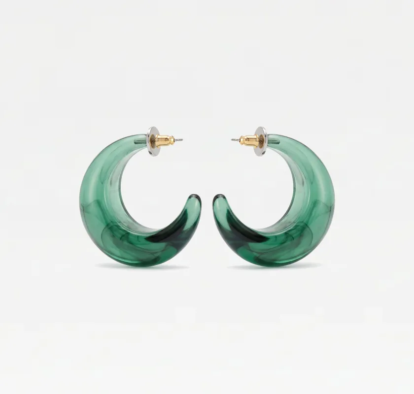THE GREEN RESIN HOOP EARRINGS made by The M Jewelers