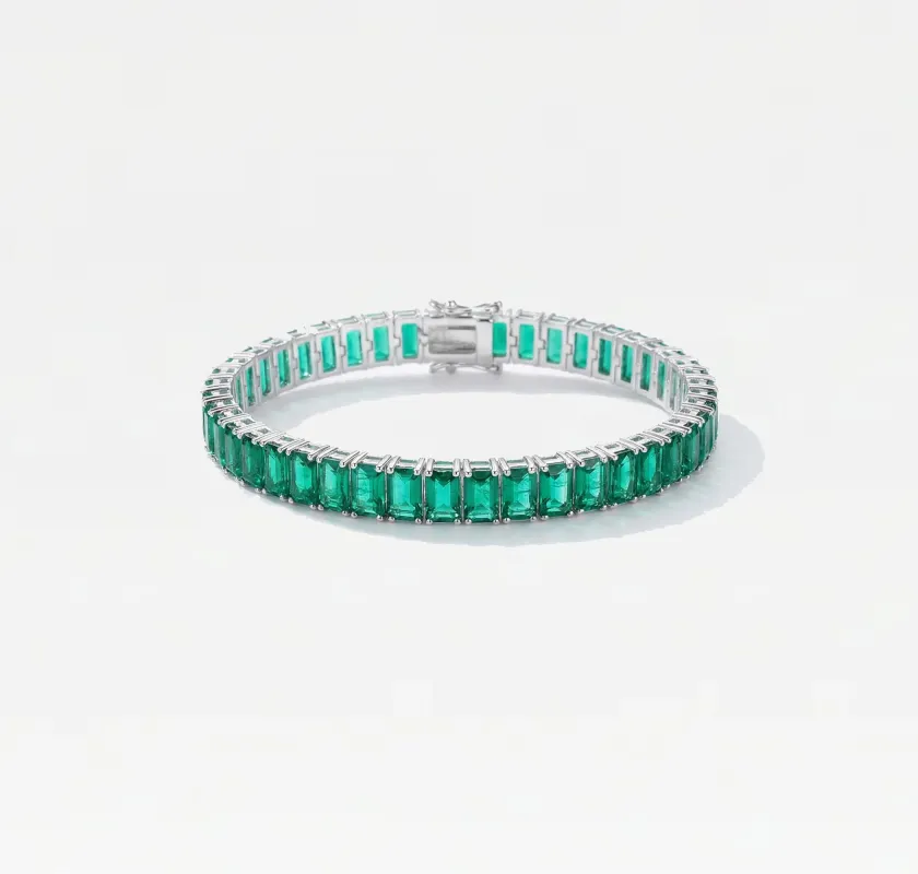 THE EMERALD GREEN TENNIS BRACELET made by The M Jewelers
