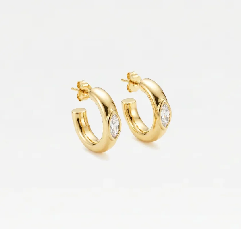 THE DEVON MARQUIS HOOP EARRINGS made by The M Jewelers