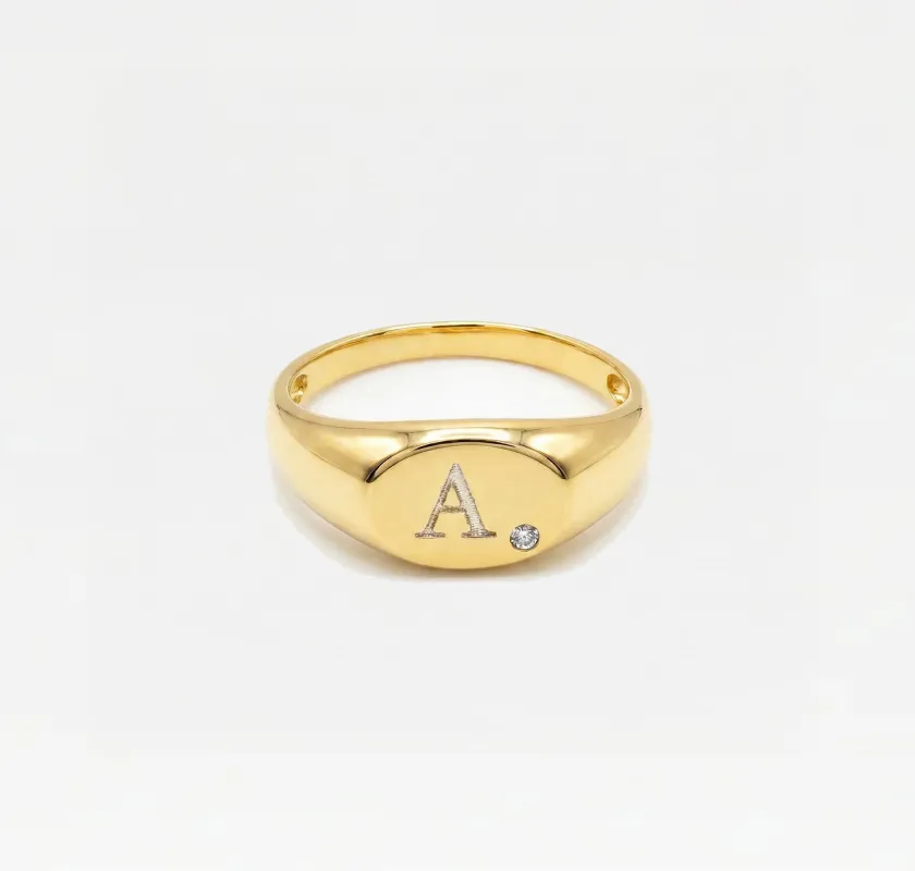 THE BLOCK OVAL STONE SIGNET made by The M Jewelers