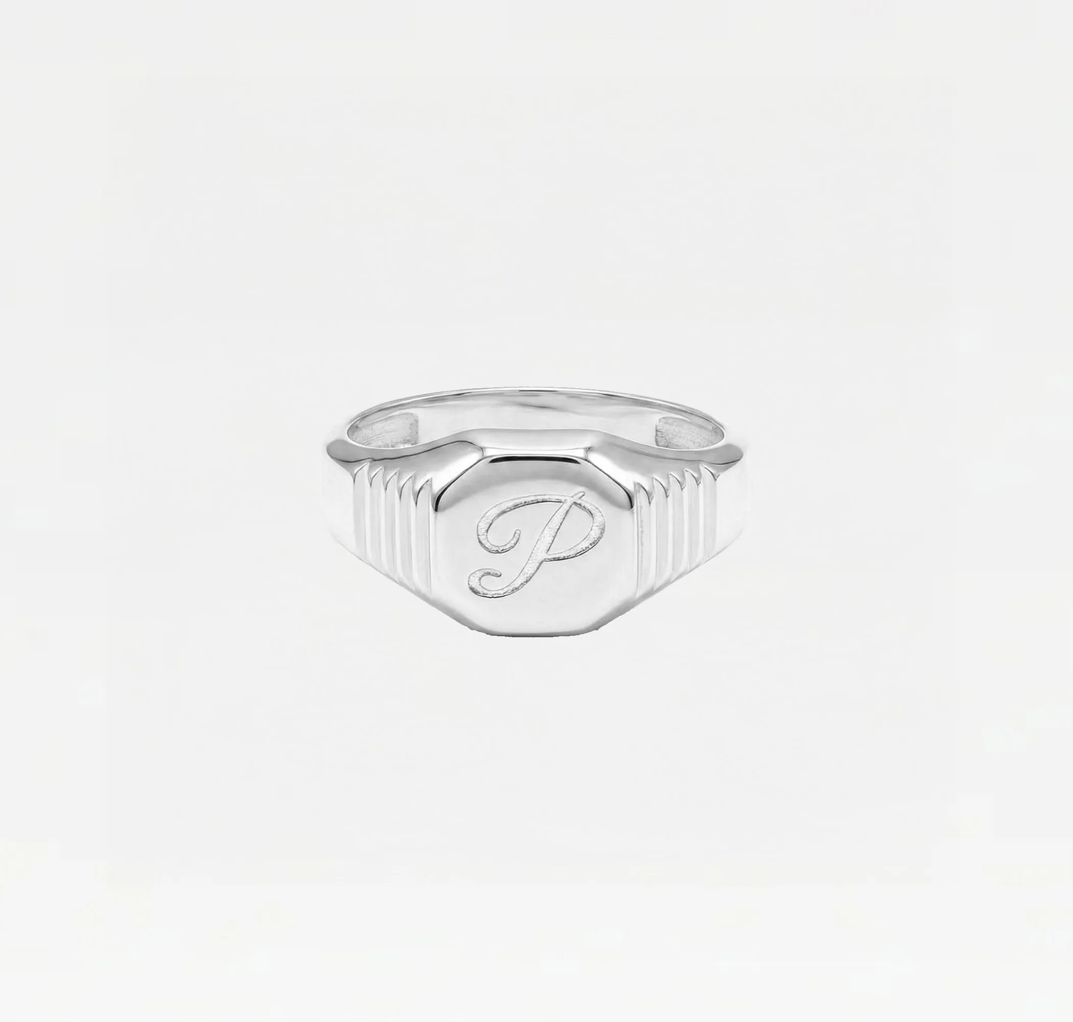 The Script Ridge Signet Ring sold by The M Jewelers product image thumbnail 3