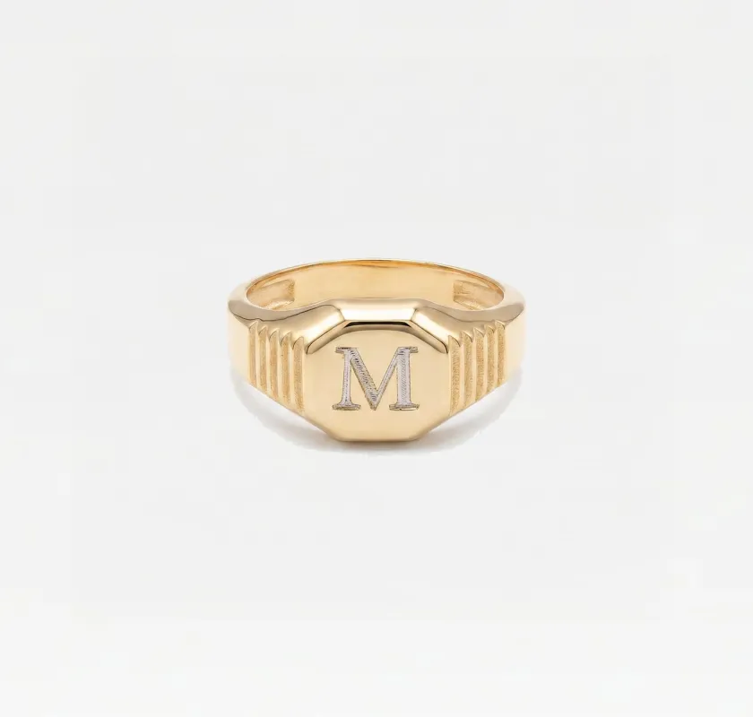 The Block Ridge Signet Ring made by The M Jewelers