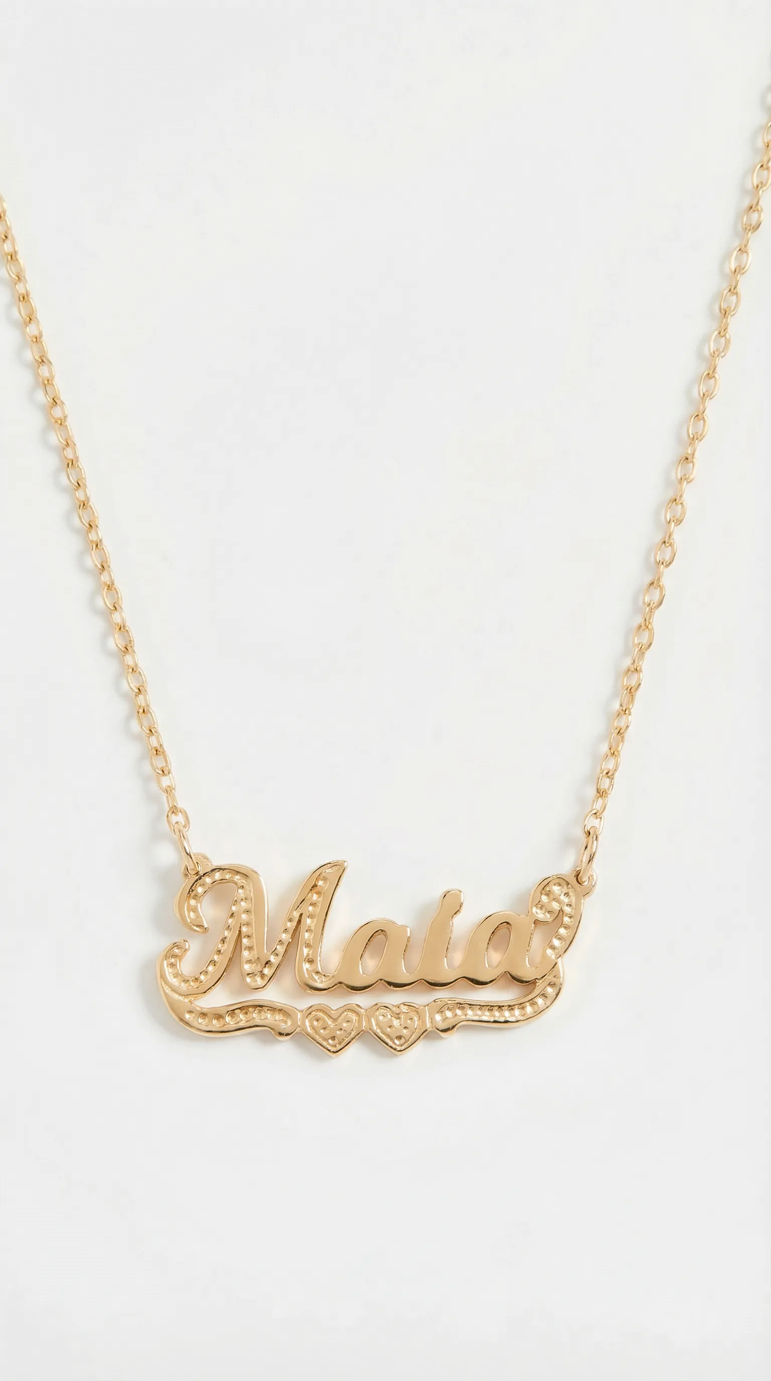 The Solid Gold Mini Classic Nameplate Necklace sold by The M Jewelers product image thumbnail 5