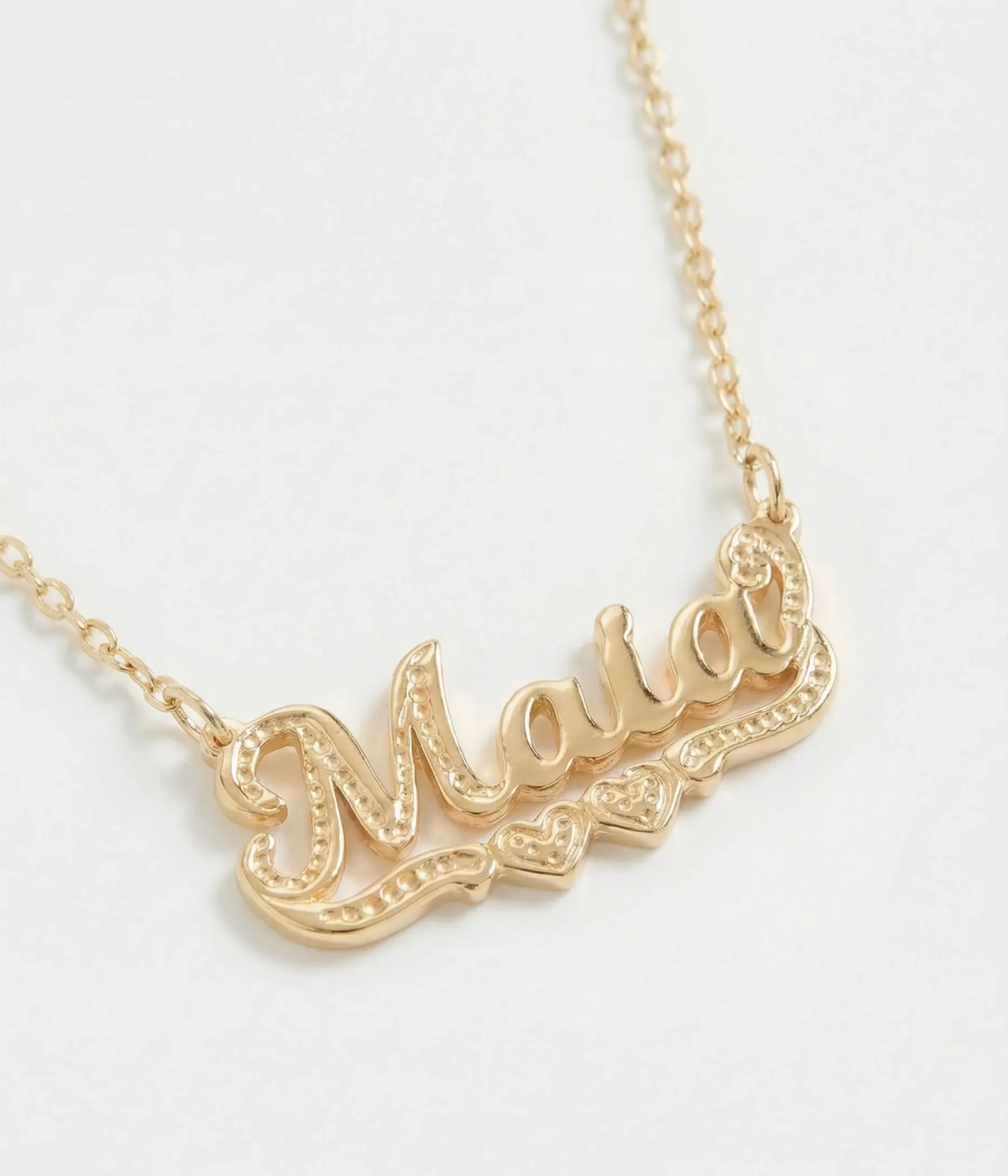 The Solid Gold Mini Classic Nameplate Necklace sold by The M Jewelers product image thumbnail 4