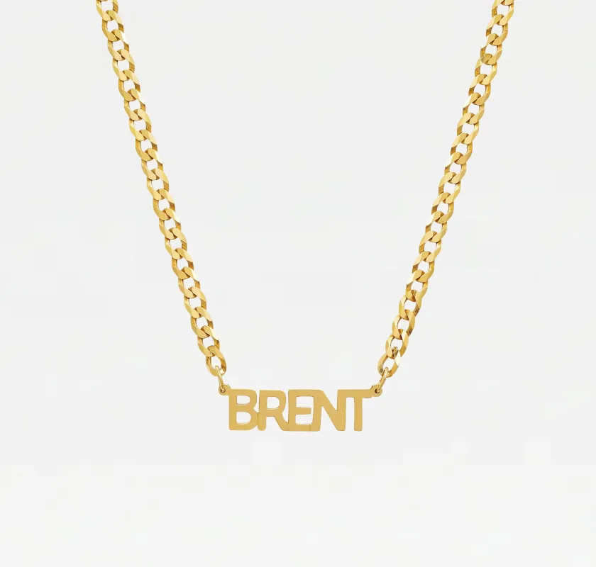 The Solid Gold Mini Choker Nameplate made by The M Jewelers