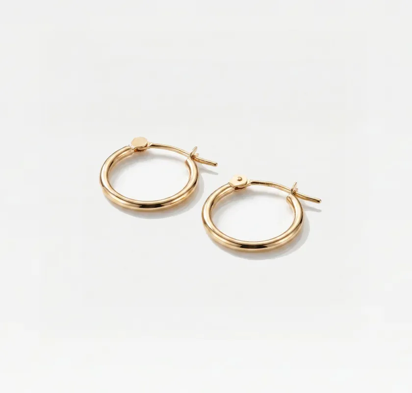 THE 14KT 0.40” ESSENTIAL HOOPS made by The M Jewelers