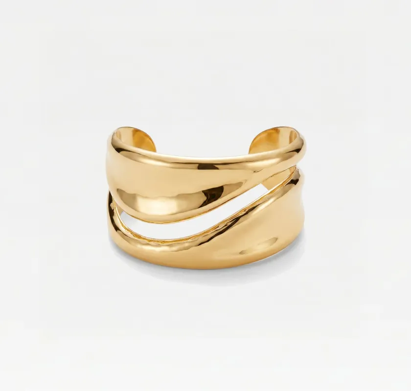 THE SPLIT WAVE CUFF BRACELET made by The M Jewelers
