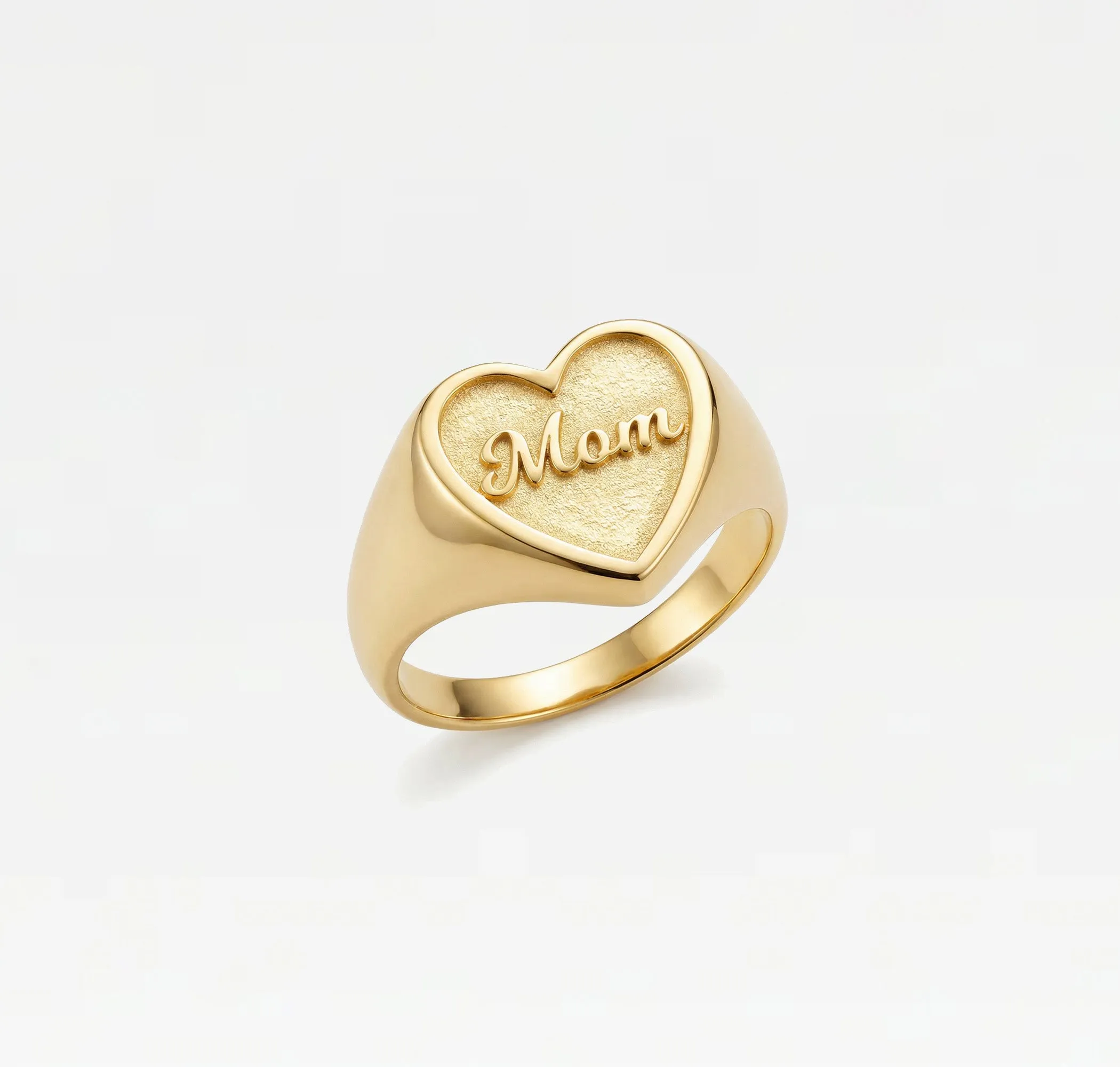 The Mom Heart Signet Ring sold by The M Jewelers