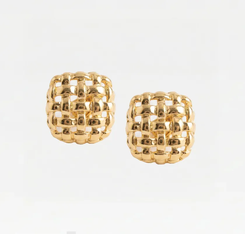 THE SQUARE WEAVE EARRINGS made by The M Jewelers