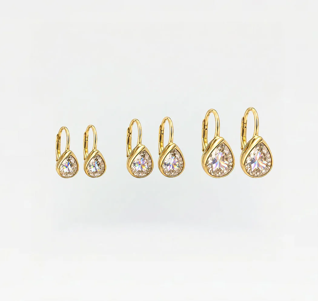 The Pear Shaped Lever Back Earrings sold by The M Jewelers