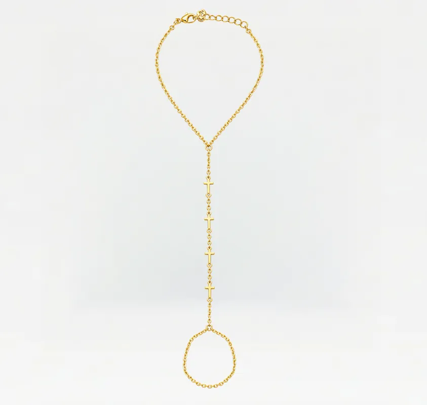 The Multi Cross Hand Chain made by The M Jewelers