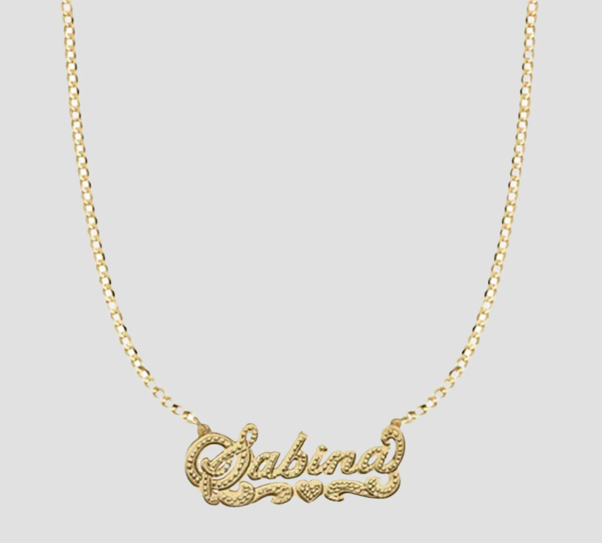 The Double Plate Classic Nameplate Necklace sold by The M Jewelers