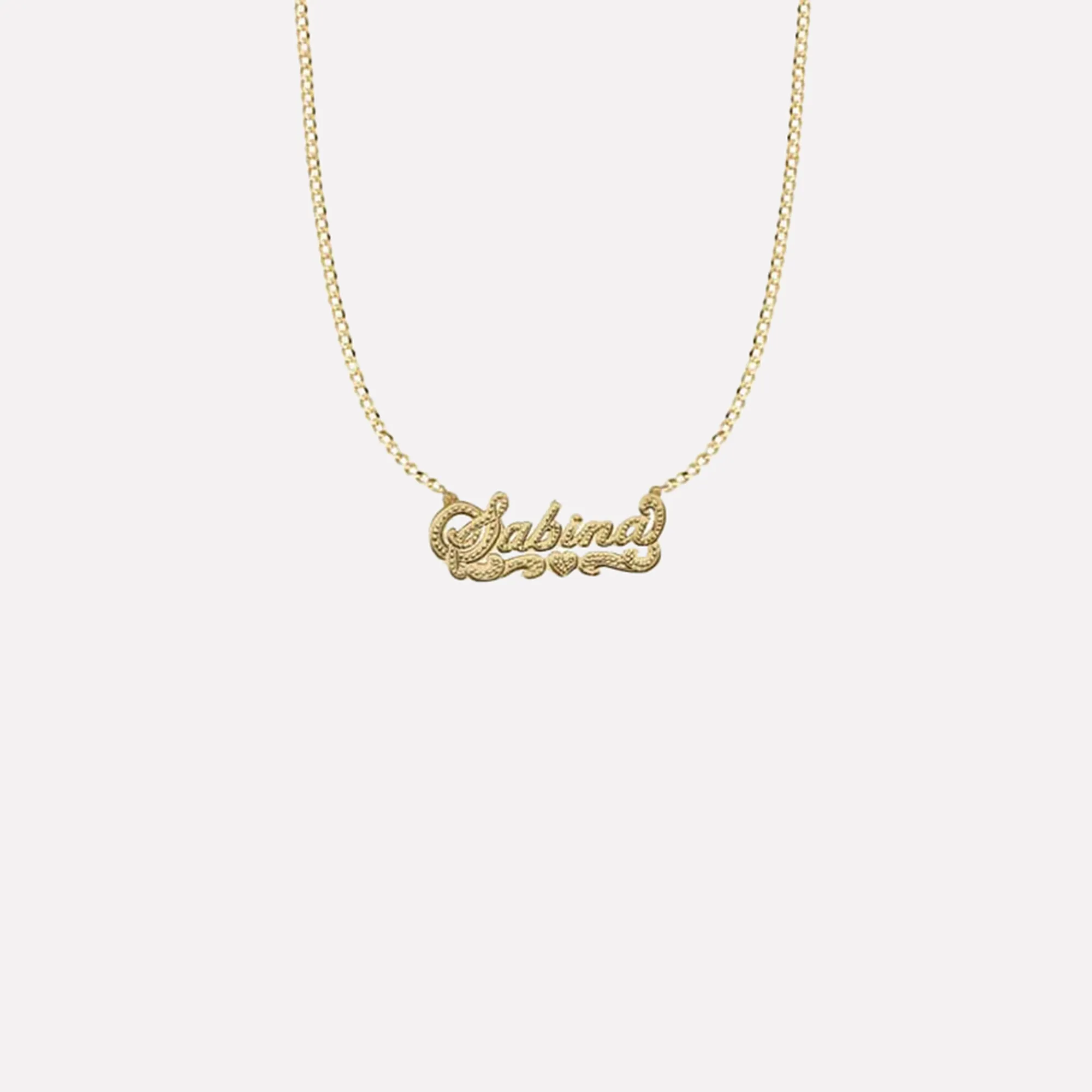 The Double Plate Classic Nameplate Necklace sold by The M Jewelers product image thumbnail 3