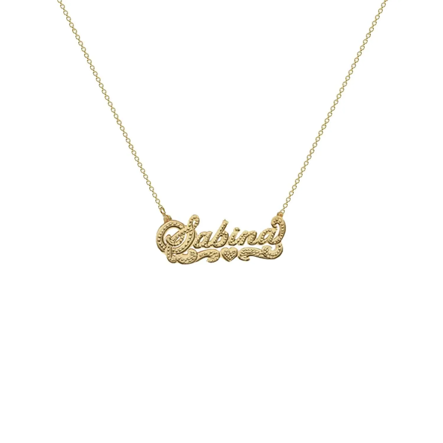 The Double Plate Classic Nameplate Necklace sold by The M Jewelers product image thumbnail 5