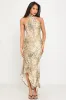 Leopard Print High Neck Open Back Maxi Dress sold by Nothingbutstyle