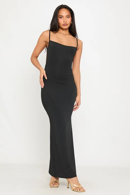 Black Strappy Low Back Bodycon Maxi Dress sold by Nothingbutstyle