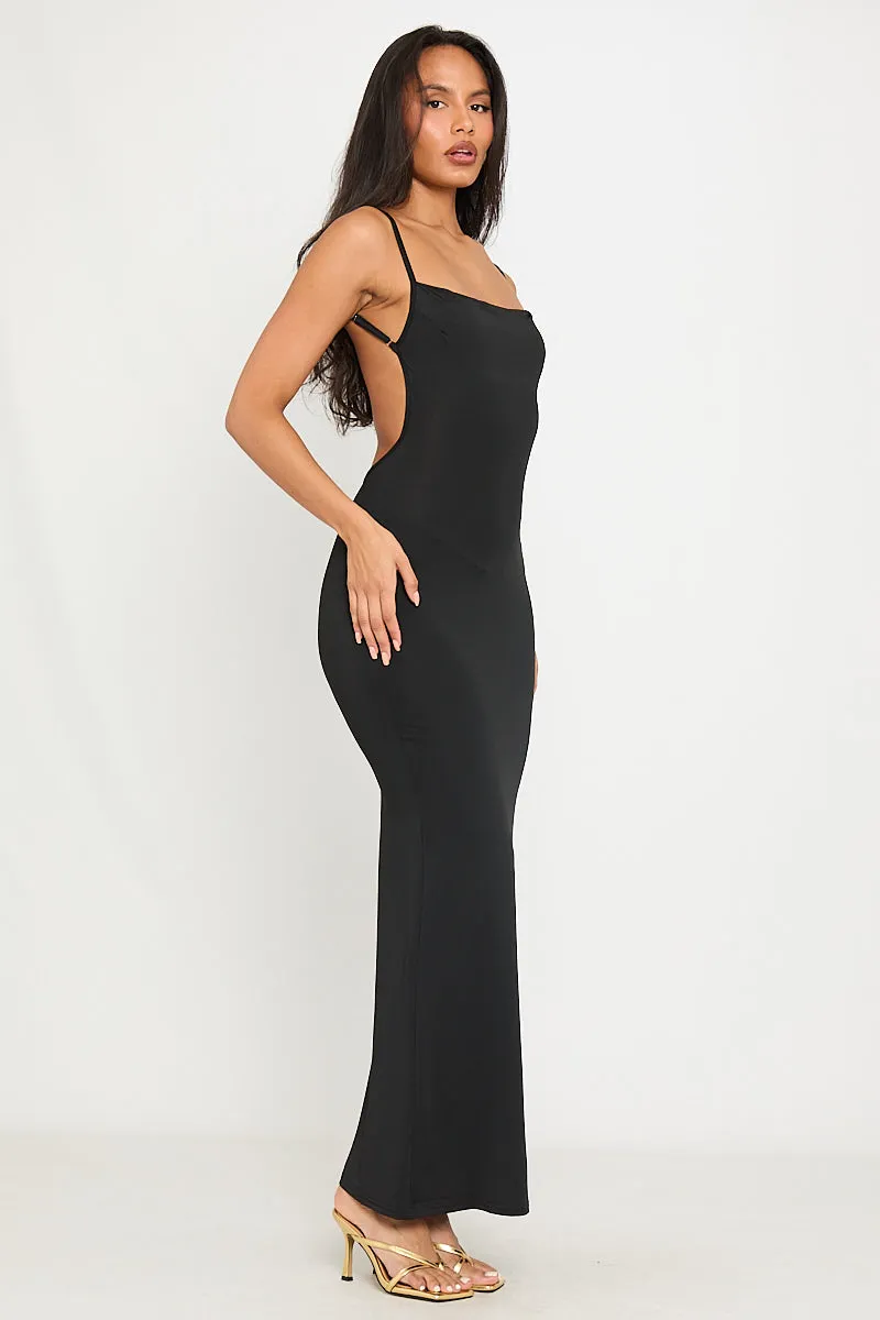 Black Strappy Low Back Bodycon Maxi Dress sold by Nothingbutstyle product image thumbnail 3